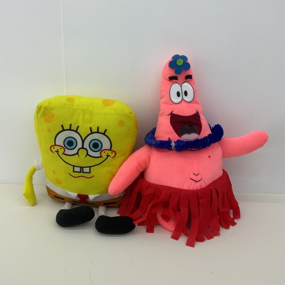 Nickelodeon LOT 2 Spongebob Squarepants Character Plush Patrich Star Luau Dolls - Picture 1 of 4